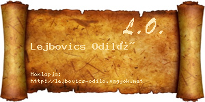 Lejbovics Odiló névjegykártya